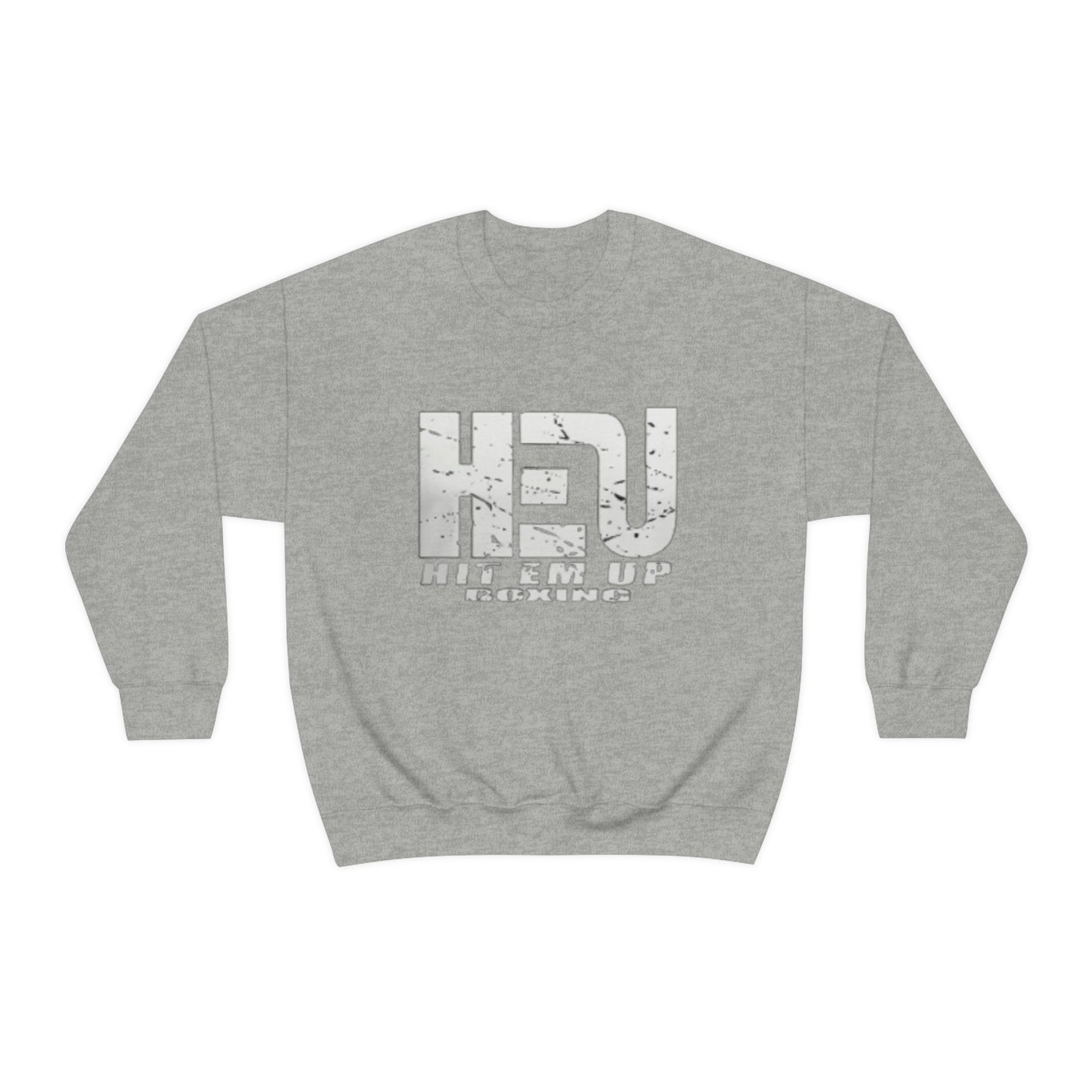 HEU Boxing Distressed Logo Unisex Heavy Blend Crewneck Sweatshirt
