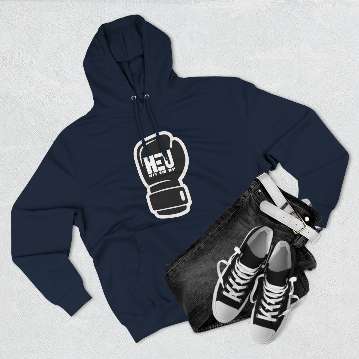 Hit Em UP Glove Logo Premium Pullover Hoodie