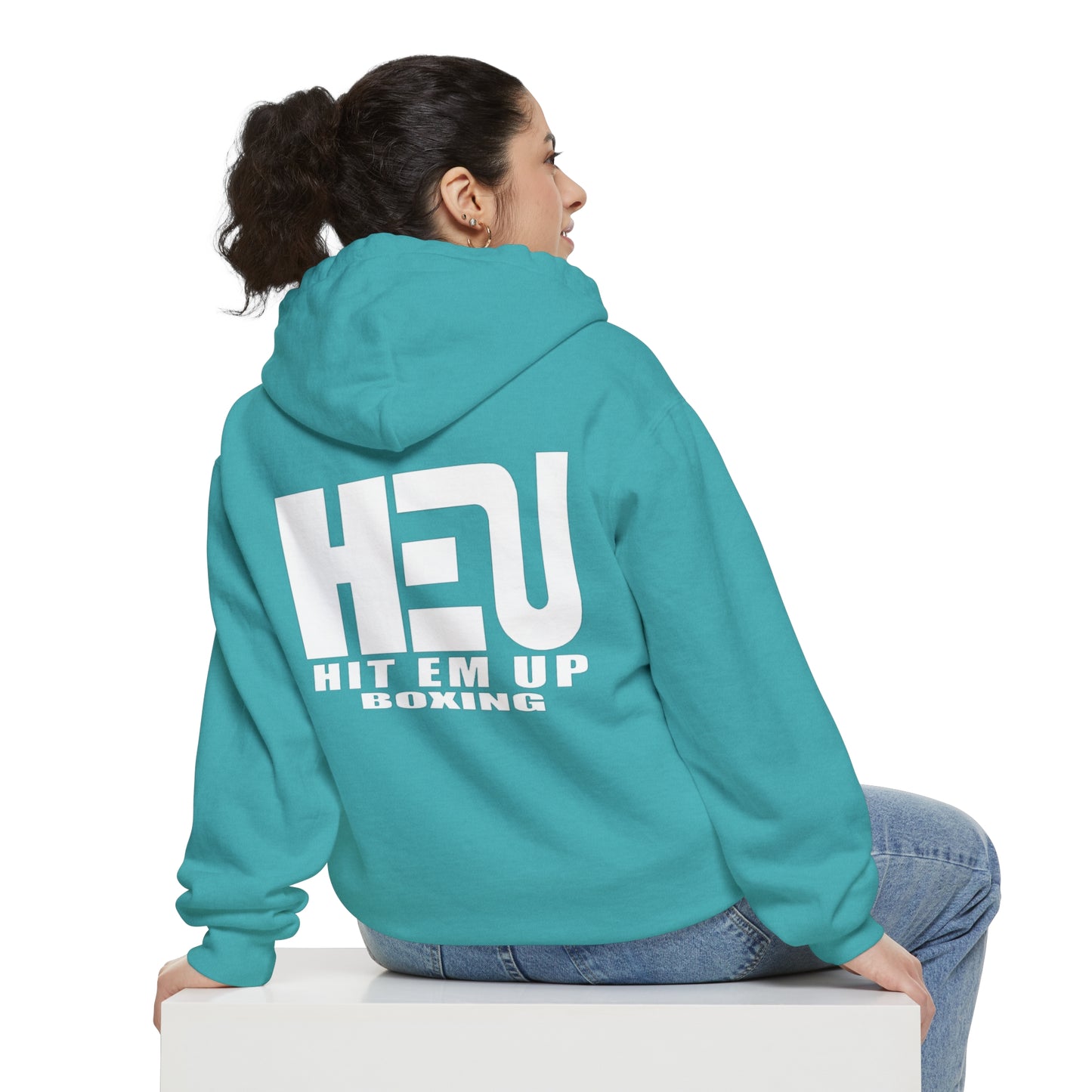 Dual Logo HEU Boxing Heavyweight Unisex Hoodie - White Logo