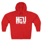 HEU Hit Em Up Unisex Full Zip Hoodie - White Logo