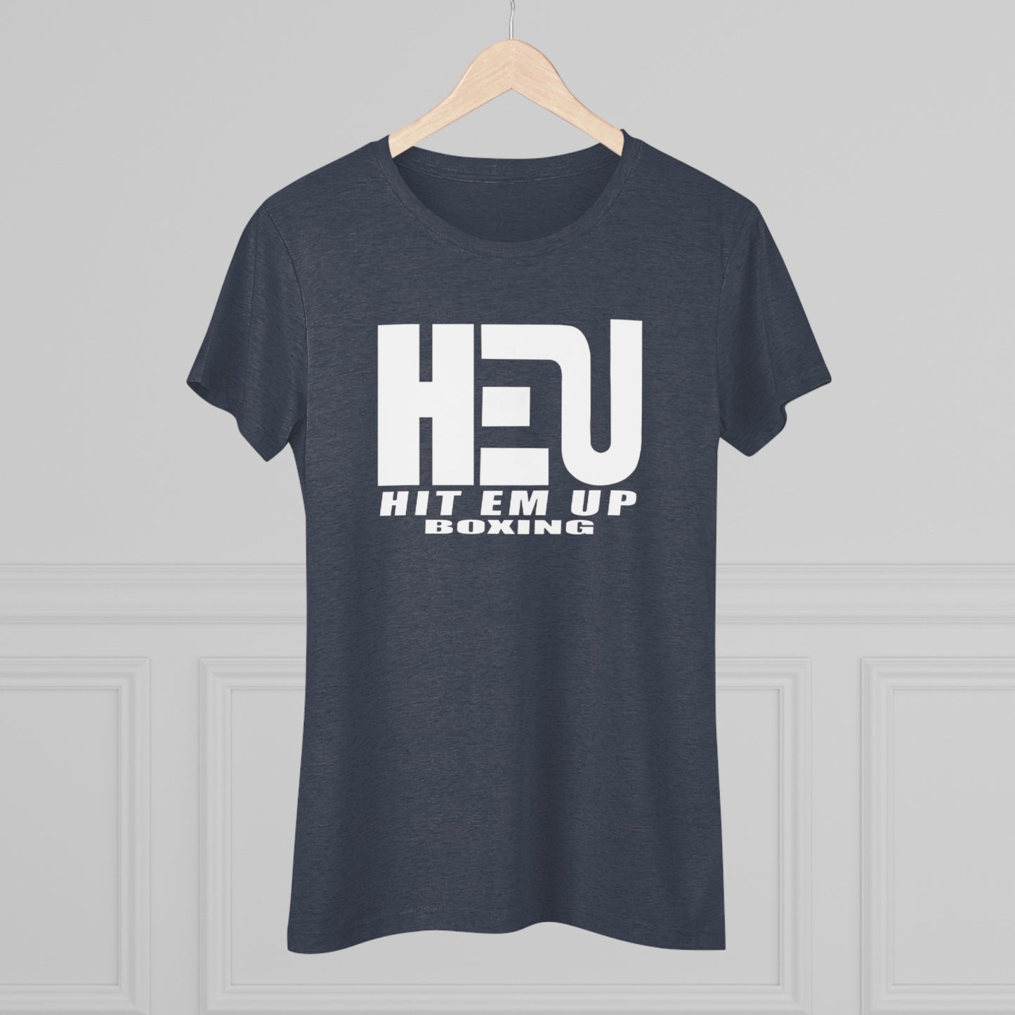 HEU HIT EM UP Boxing White Logo Women's Triblend Tee