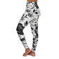 HEU White Floral High Waisted Yoga Leggings