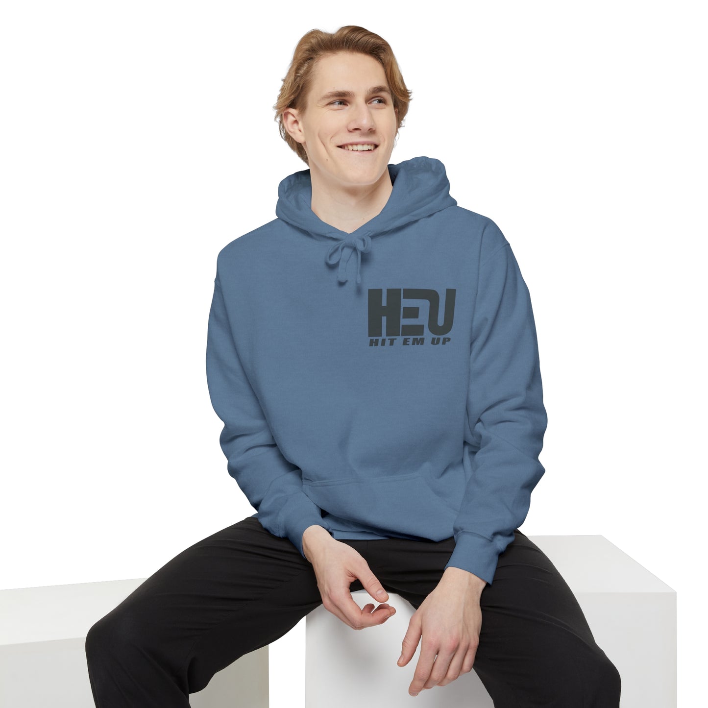 Dual Logo HEU Boxing Heavyweight Unisex Hoodie - Black Logo