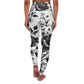 HEU White Floral High Waisted Yoga Leggings