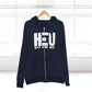 HEU Hit Em Up Unisex Full Zip Hoodie - White Logo