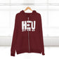 HEU Hit Em Up Unisex Full Zip Hoodie - White Logo
