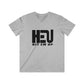 Black HEU HIT EM UP Men's Fitted V-Neck Short Sleeve Tee