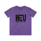 Black HEU HIT EM UP Men's Fitted V-Neck Short Sleeve Tee