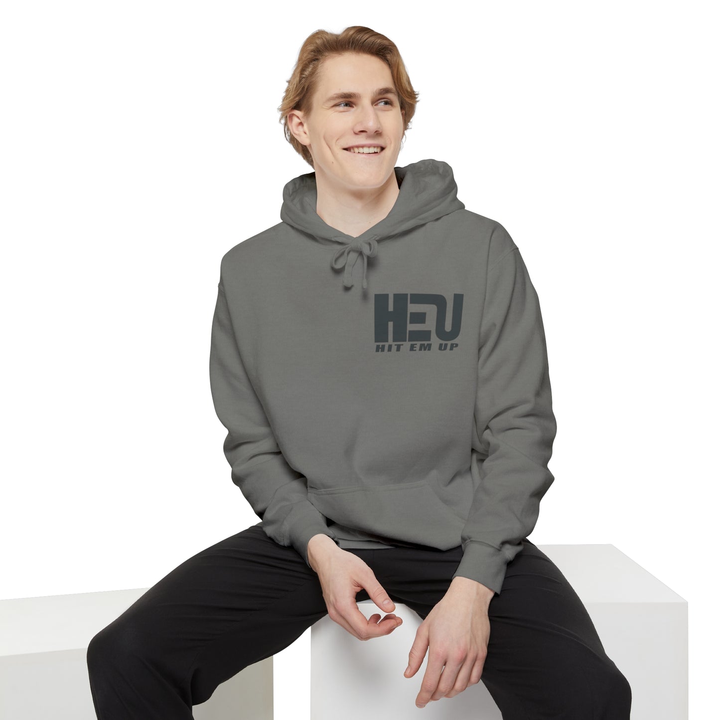 Dual Logo HEU Boxing Heavyweight Unisex Hoodie - Black Logo