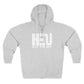 HEU Hit Em Up Unisex Full Zip Hoodie - White Logo