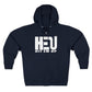 HEU Hit Em Up Unisex Full Zip Hoodie - White Logo