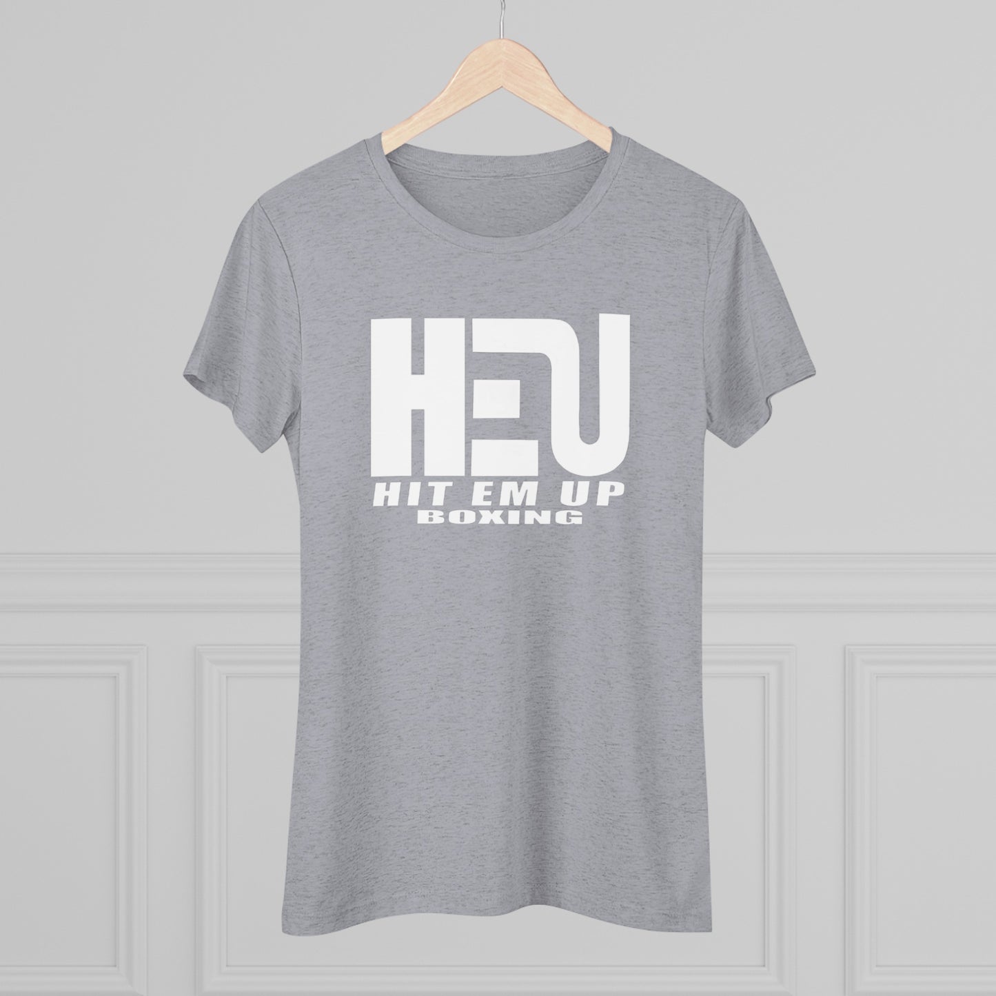 HEU HIT EM UP Boxing White Logo Women's Triblend Tee