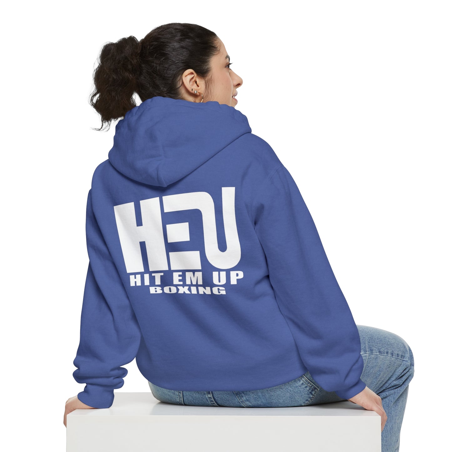 Dual Logo HEU Boxing Heavyweight Unisex Hoodie - White Logo