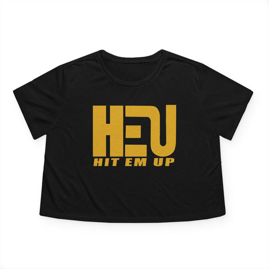 HEU HIT EM UP Women's Flowy Cropped Tee