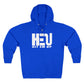 HEU Hit Em Up Unisex Full Zip Hoodie - White Logo