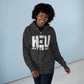 HEU Hit Em Up Unisex Full Zip Hoodie - White Logo