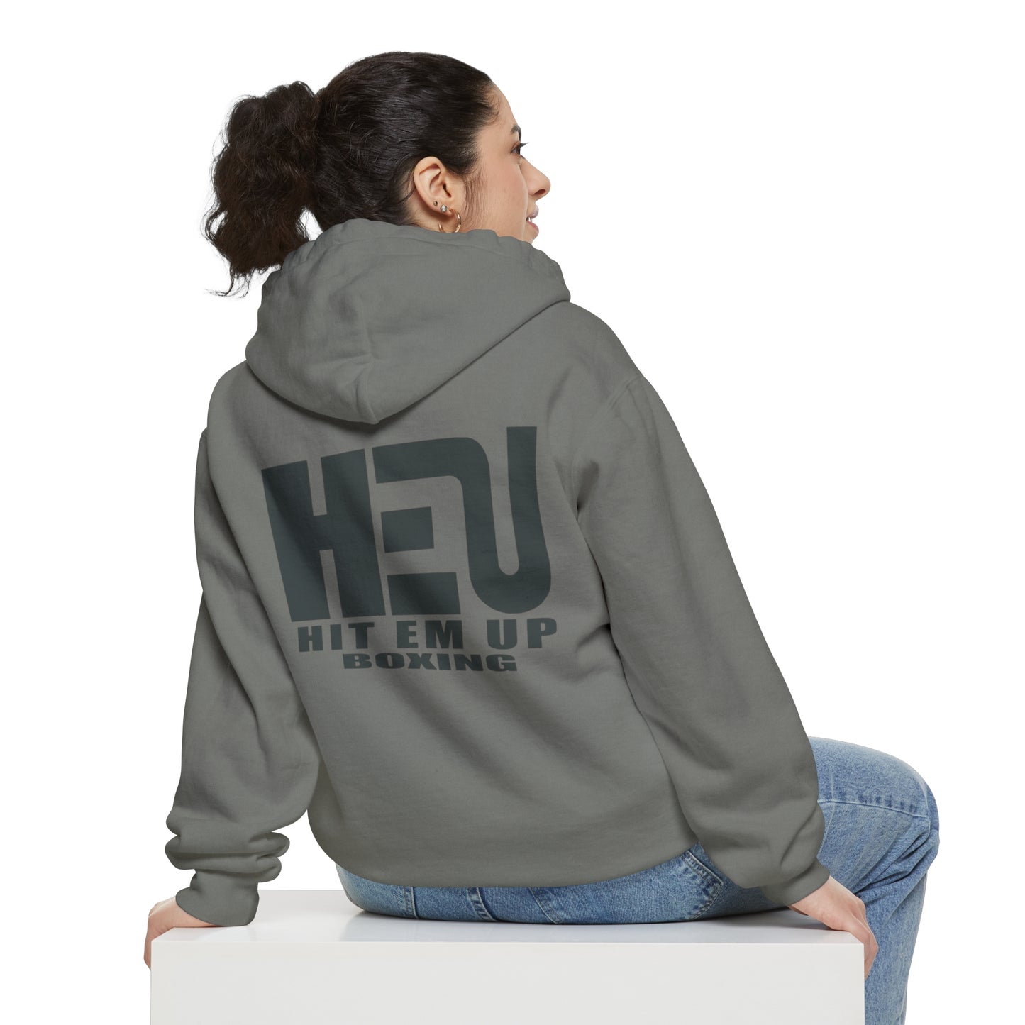 Dual Logo HEU Boxing Heavyweight Unisex Hoodie - Black Logo