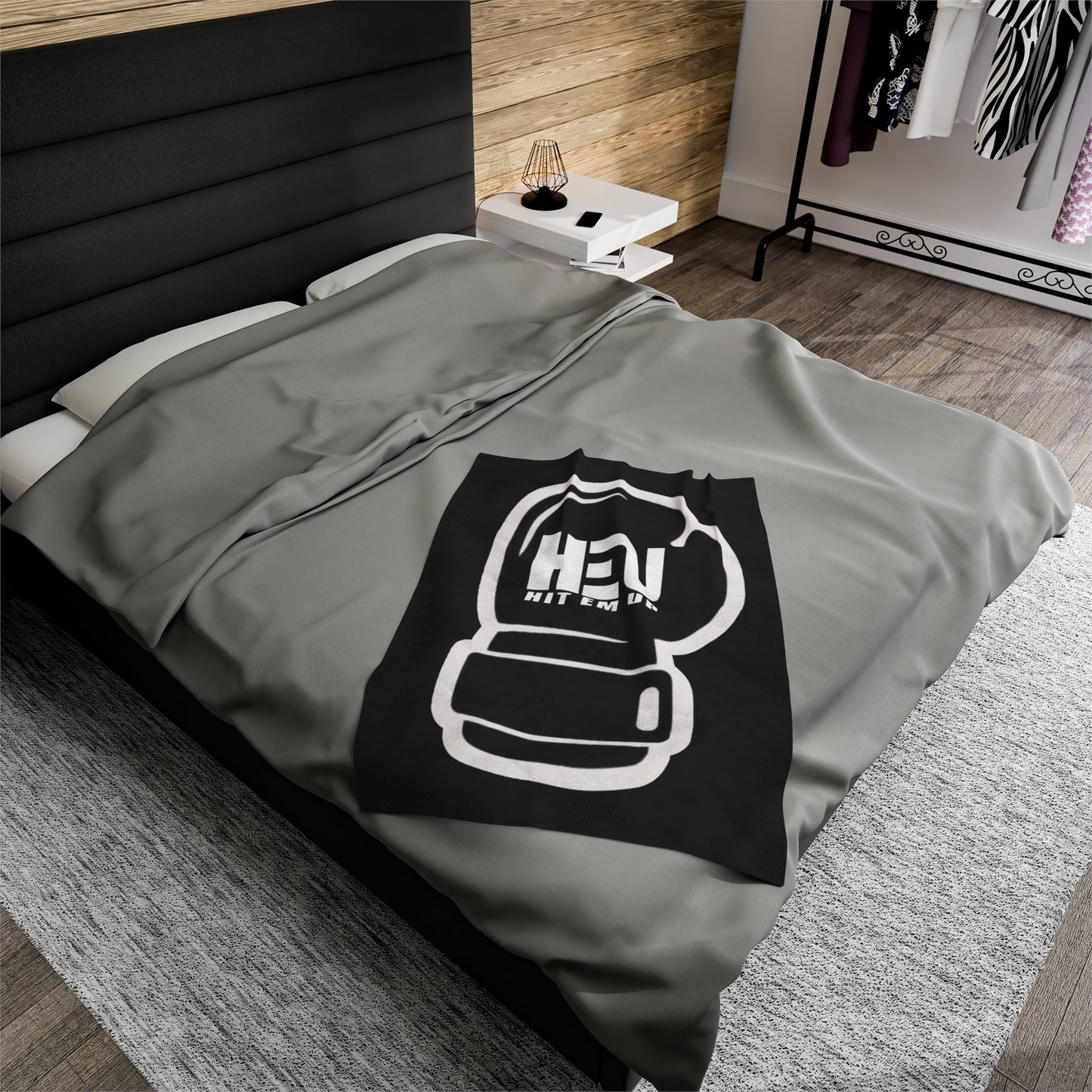 HEU Boxing Glove Logo Plush Blanket