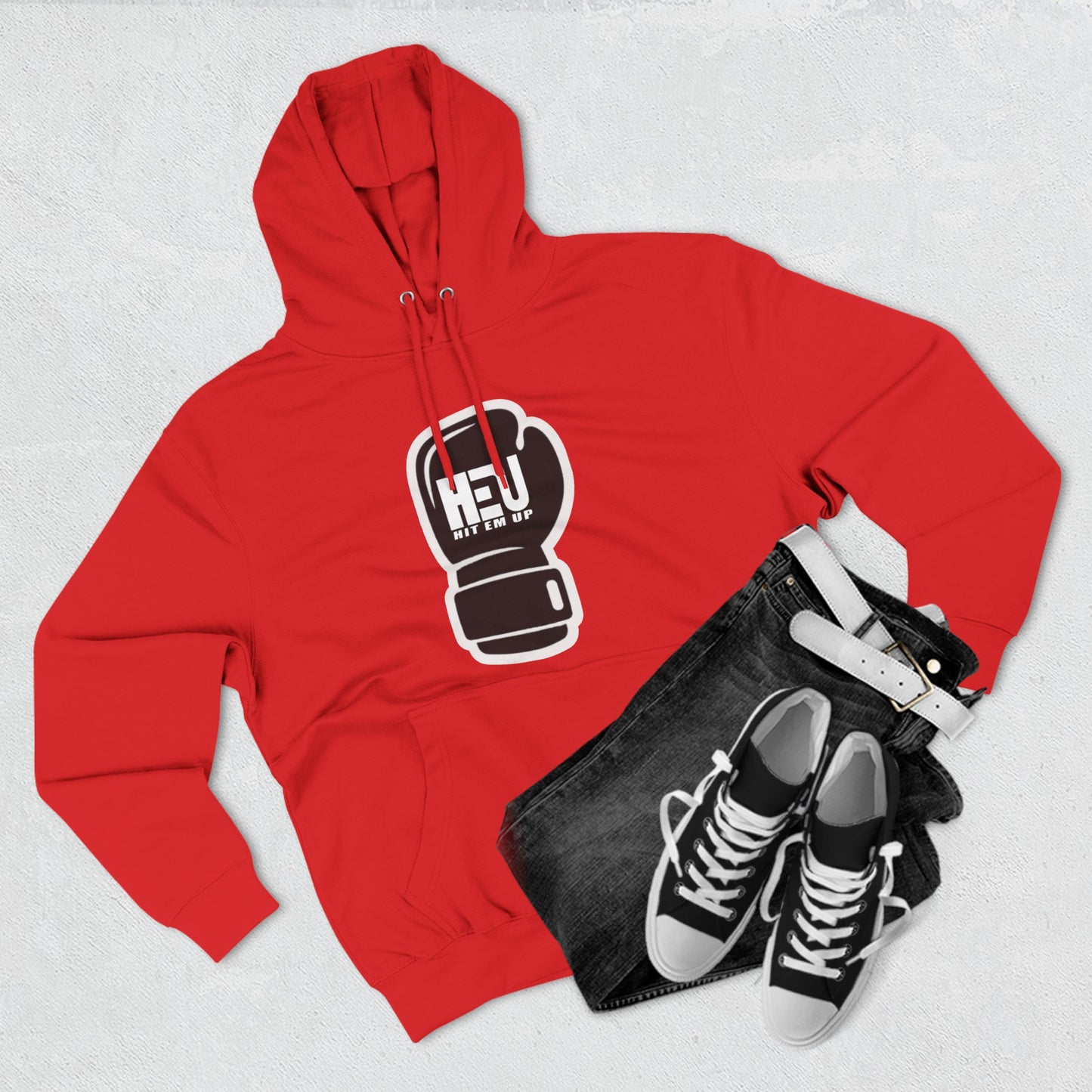 Hit Em UP Glove Logo Premium Pullover Hoodie