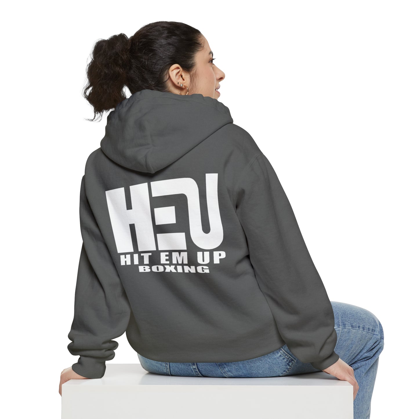 Dual Logo HEU Boxing Heavyweight Unisex Hoodie - White Logo