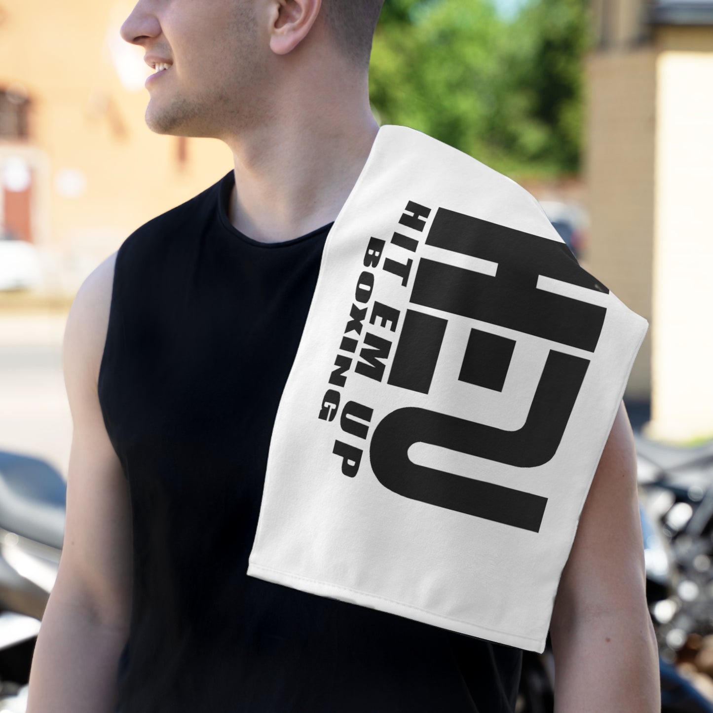 White HEU Boxing Sport Towel