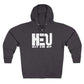 HEU Hit Em Up Unisex Full Zip Hoodie - White Logo