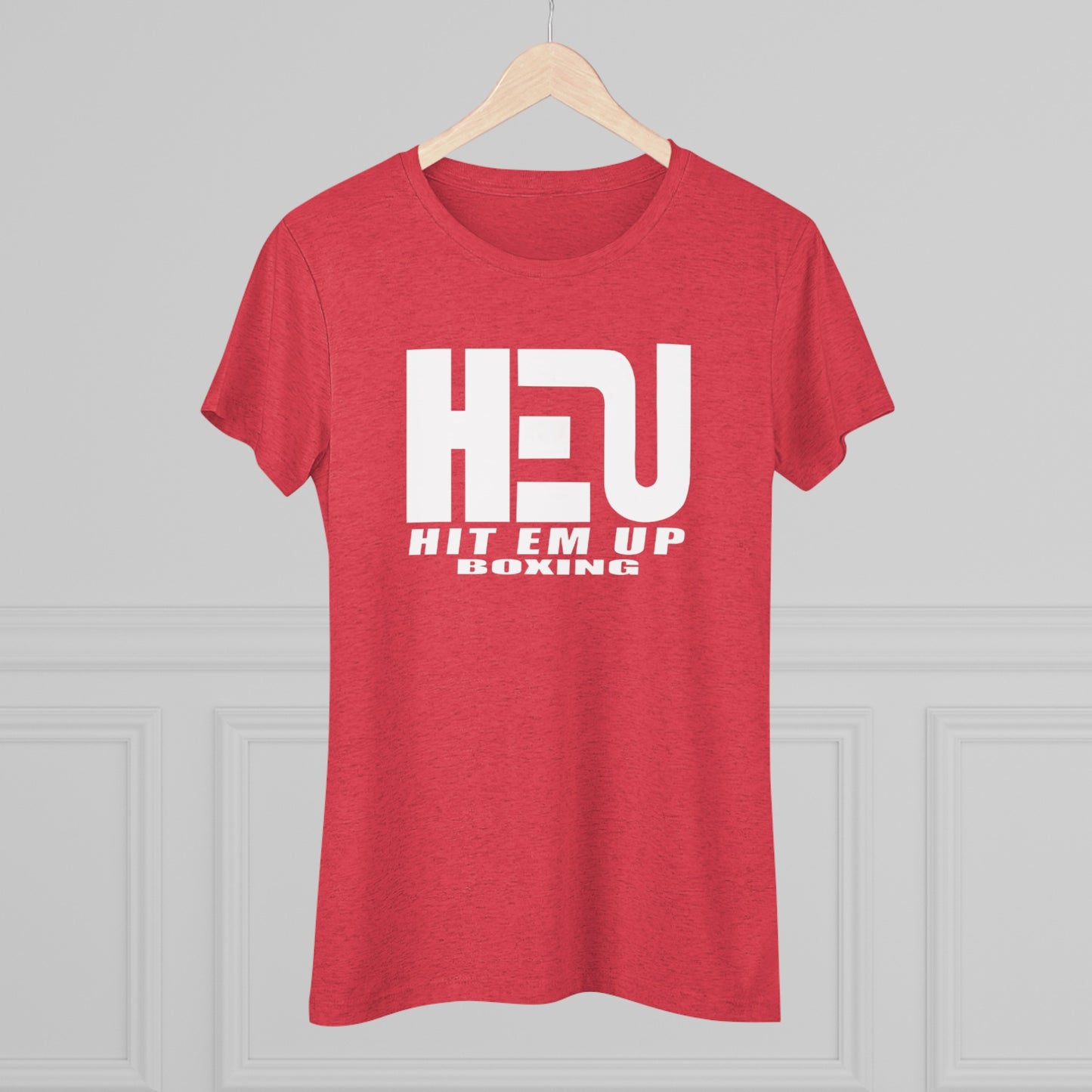 HEU HIT EM UP Boxing White Logo Women's Triblend Tee