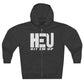 HEU Hit Em Up Unisex Full Zip Hoodie - White Logo