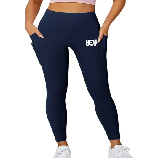 Navy Women's HEU Logo Print Leggings