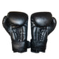 Black Floral Embossed Boxing Gloves