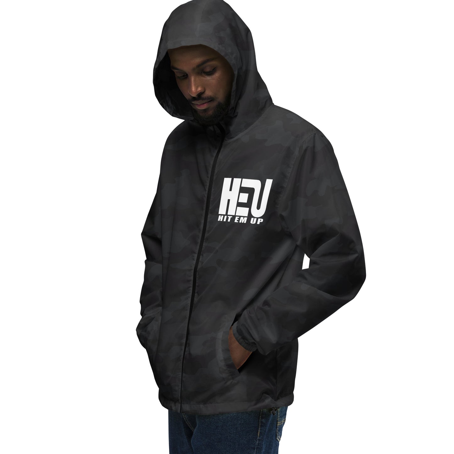 Hit Em Up Lightweight Pocket Logo Zip Up Windbreaker