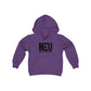 Black HEU HIT EM UP Logo Youth Heavy Blend Hooded Sweatshirt