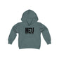 Black HEU HIT EM UP Logo Youth Heavy Blend Hooded Sweatshirt