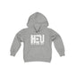 HEU HIT EM UP White Logo Youth Heavy Blend Hooded Sweatshirt
