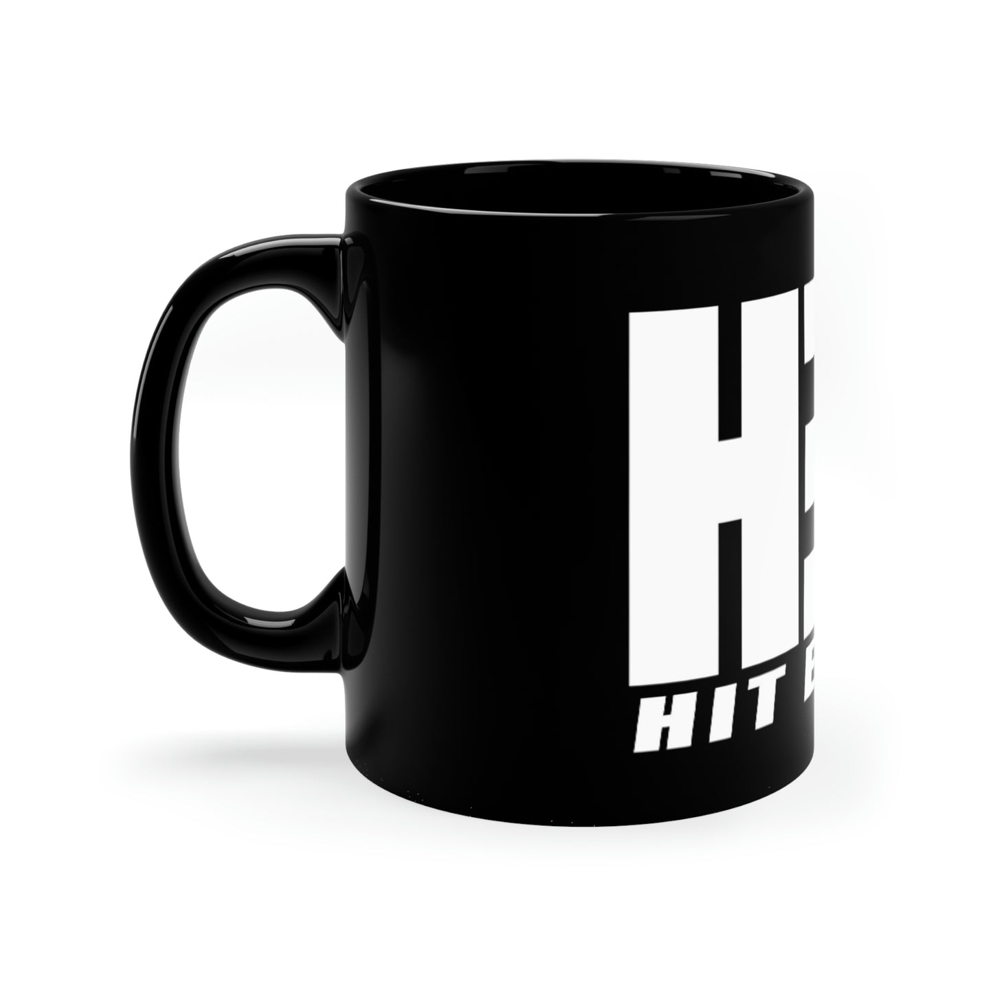 White HIT EM UP Logo 11oz Black Mug