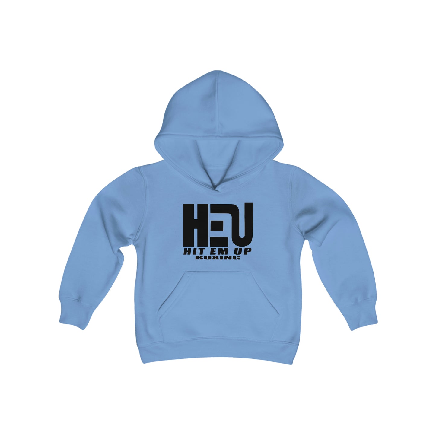 HEU HIT EM UP BOXING Black Youth Heavy Blend Hooded Sweatshirt