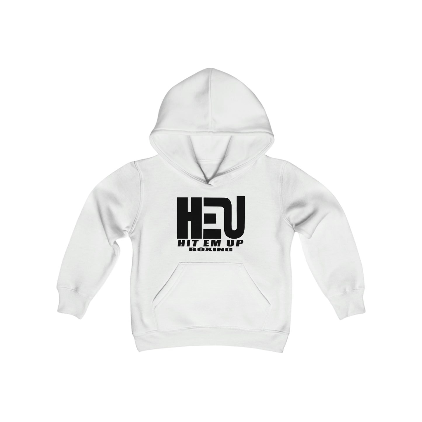 HEU HIT EM UP BOXING Black Youth Heavy Blend Hooded Sweatshirt