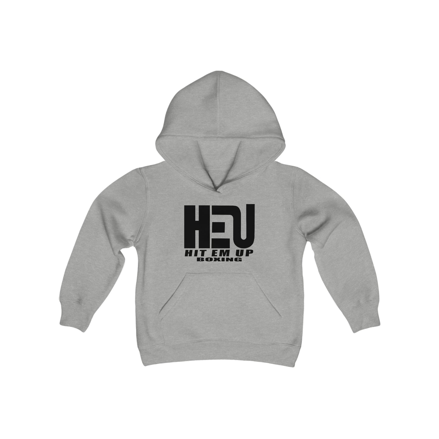 HEU HIT EM UP BOXING Black Youth Heavy Blend Hooded Sweatshirt