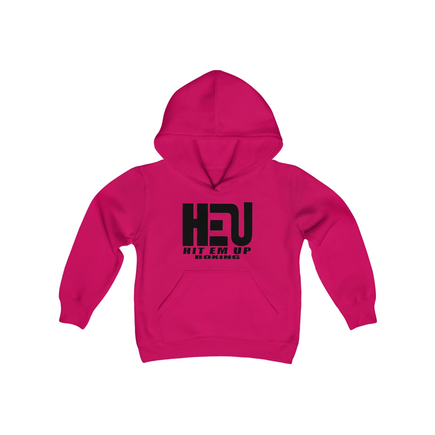 HEU HIT EM UP BOXING Black Youth Heavy Blend Hooded Sweatshirt