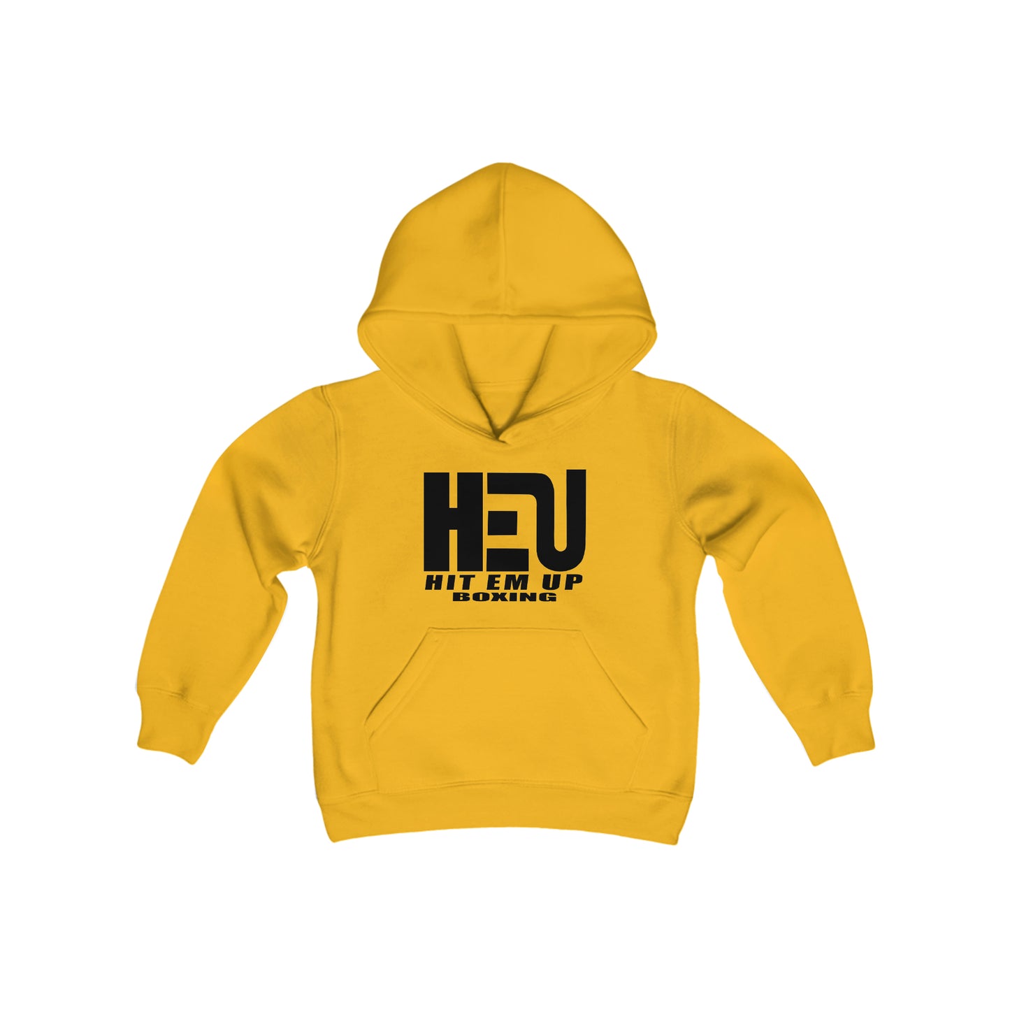 HEU HIT EM UP BOXING Black Youth Heavy Blend Hooded Sweatshirt