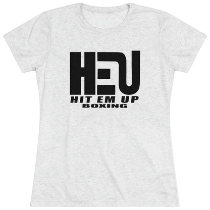 HEU HIT EM UP Boxing Black Logo Women's Triblend Tee