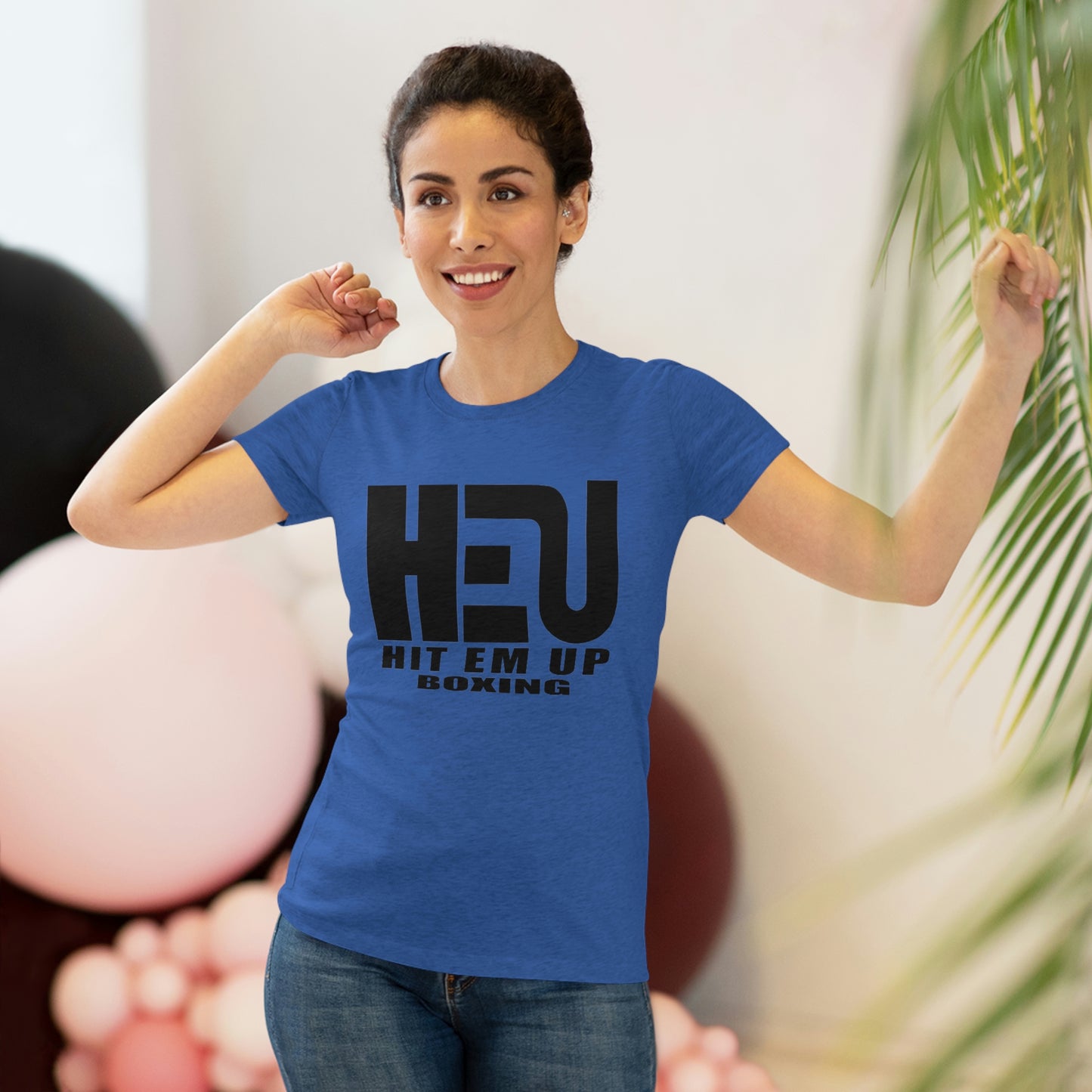 HEU HIT EM UP Boxing Black Logo Women's Triblend Tee