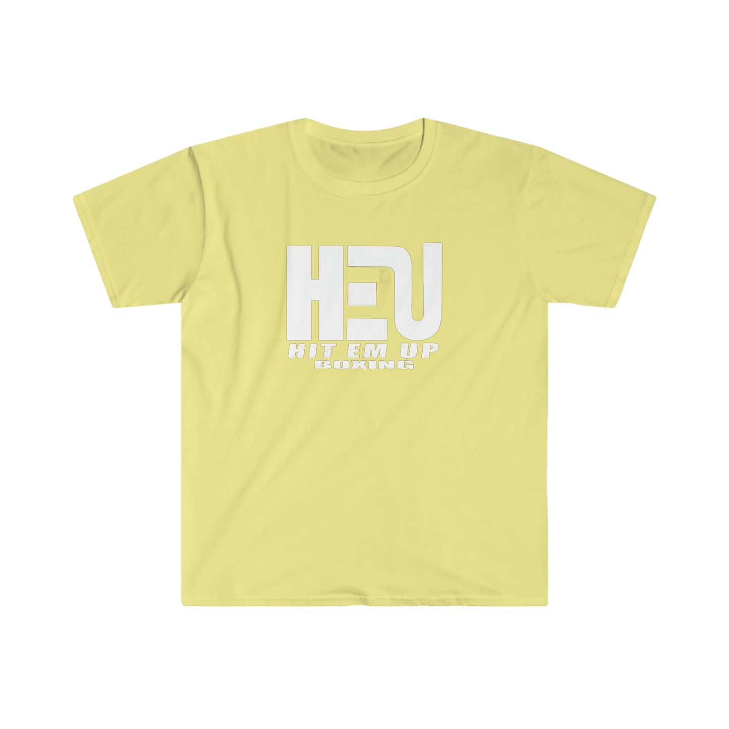 White HEU HIT EM UP Boxing Logo T-Shirt