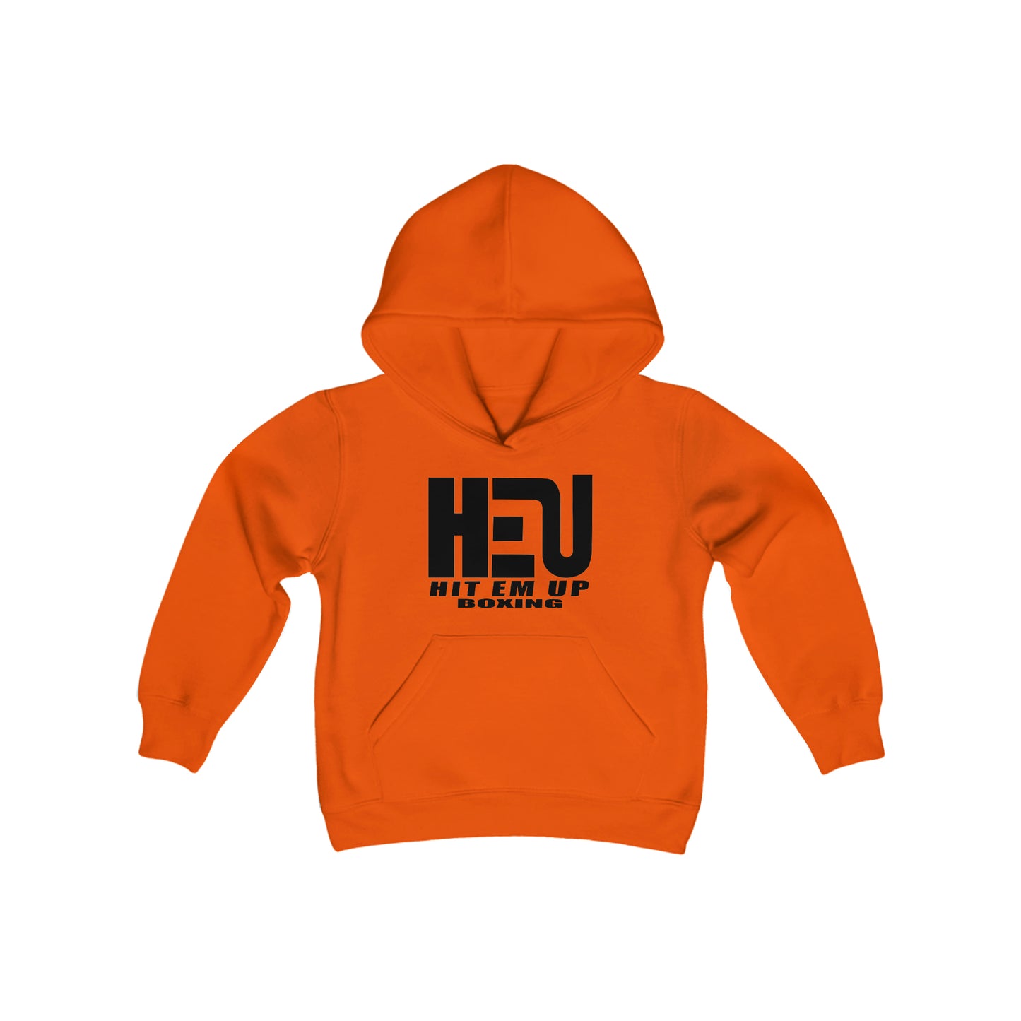 HEU HIT EM UP BOXING Black Youth Heavy Blend Hooded Sweatshirt