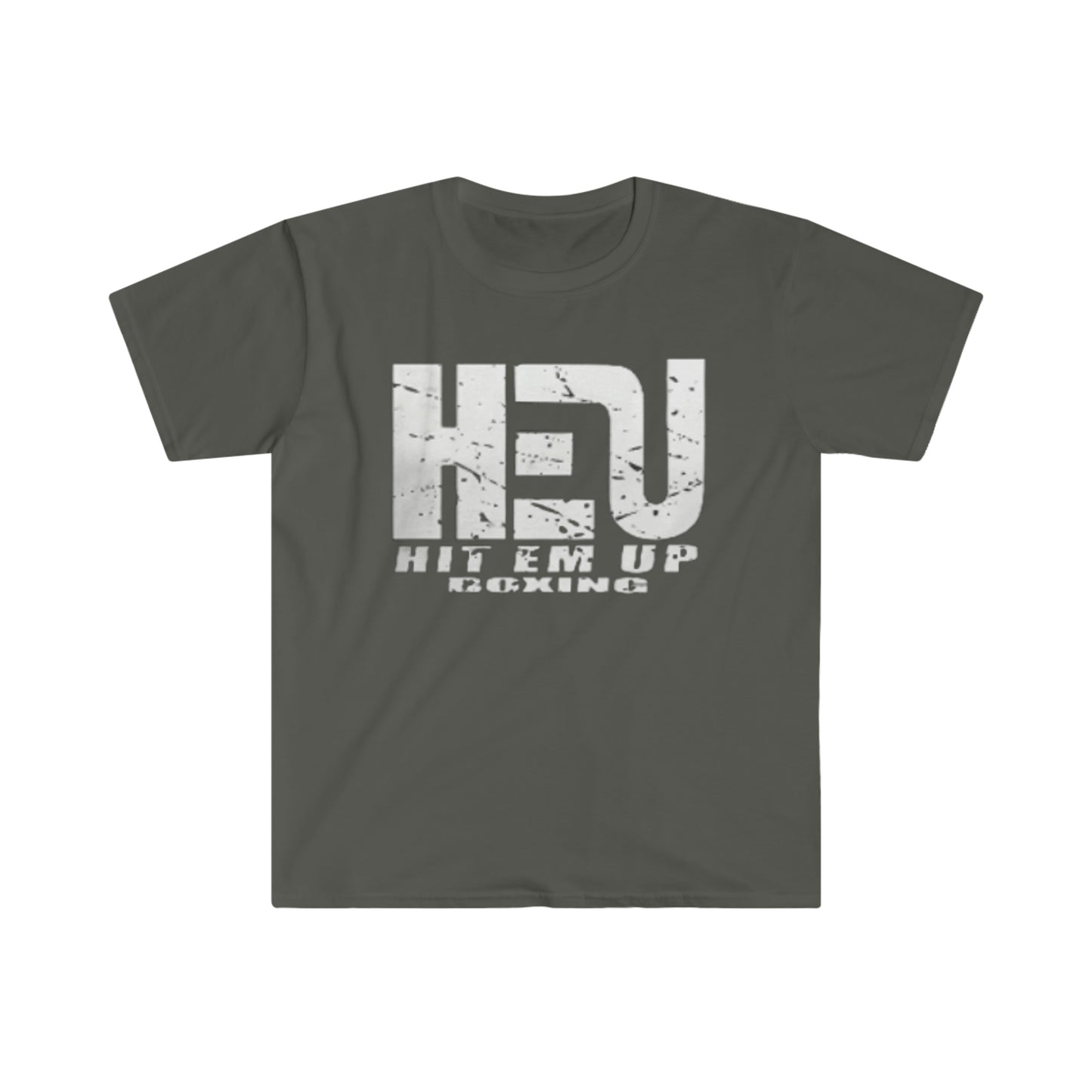 HEU HIT EM UP Boxing Distressed Logo Unisex Softstyle T-Shirt