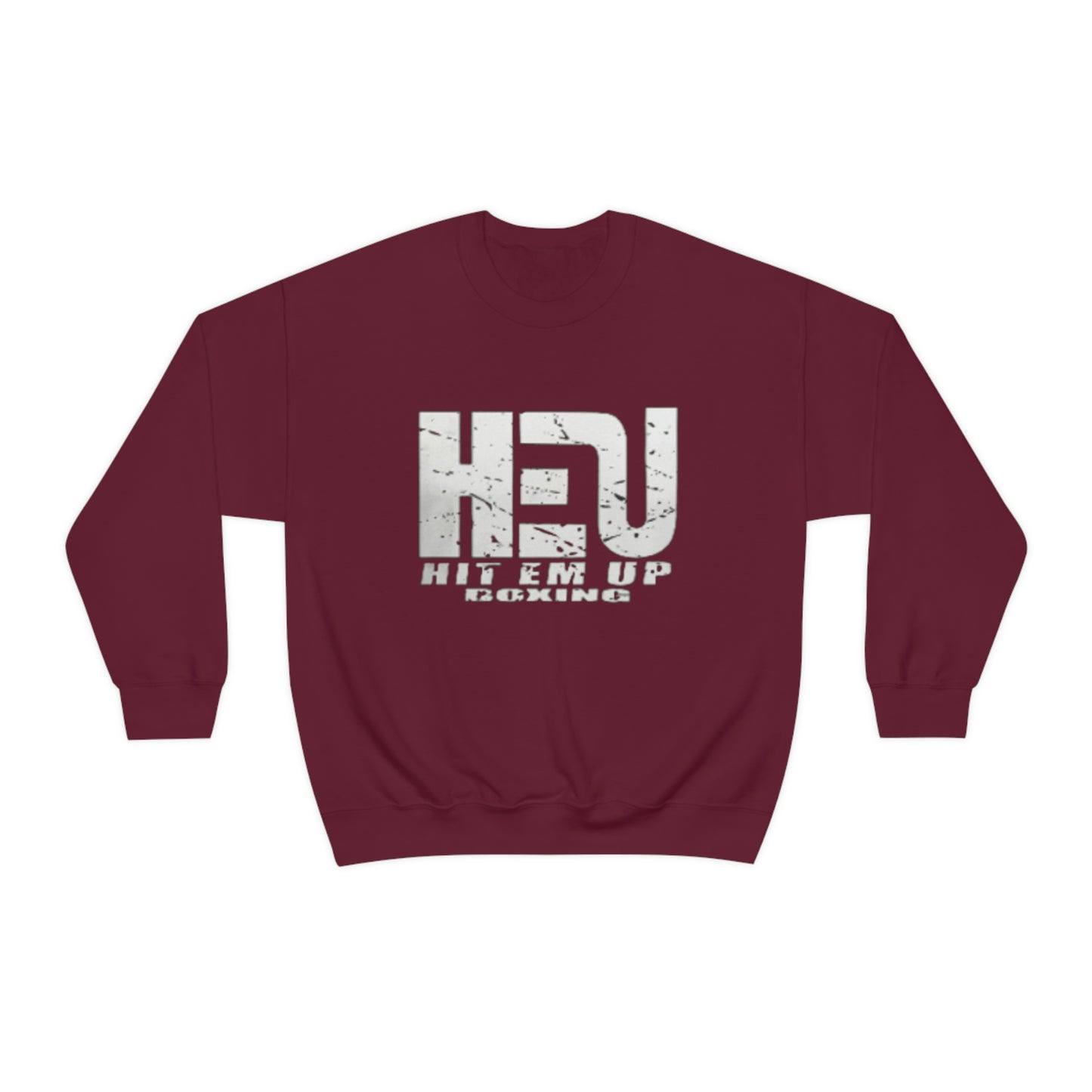 HEU Boxing Distressed Logo Unisex Heavy Blend Crewneck Sweatshirt