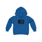 Black HEU HIT EM UP Logo Youth Heavy Blend Hooded Sweatshirt