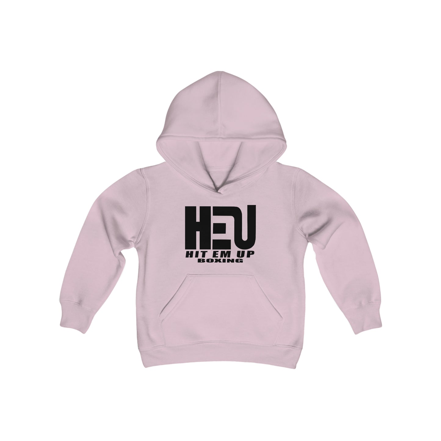 HEU HIT EM UP BOXING Black Youth Heavy Blend Hooded Sweatshirt