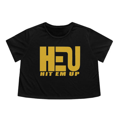 HEU HIT EM UP Women's Flowy Cropped Tee