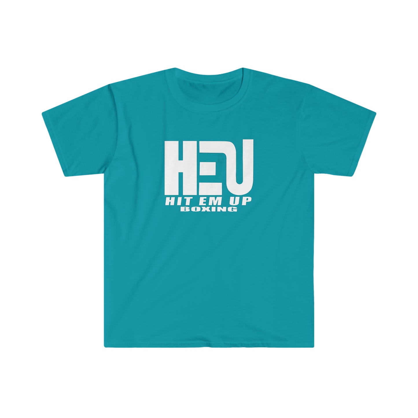 White HEU HIT EM UP Boxing Logo T-Shirt